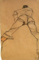 Man Lying Face Down, back view